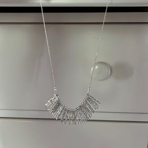 Fun Silver Tassel Statement Necklace